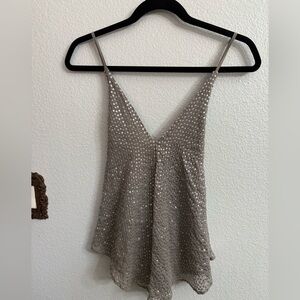 ZARA Women’s Sparkle Cami Tank Top Size Medium | New With Tags